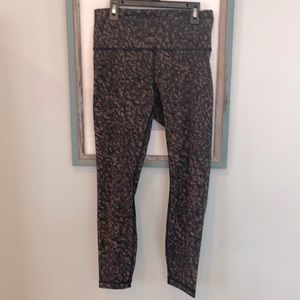 lululemon athletica Black and Brown Printed High-Rise Leggings